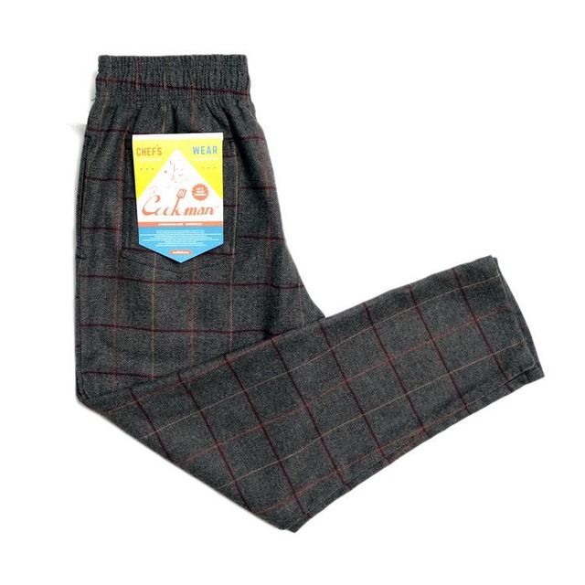 COOKMAN (クックマン) Chef Pants 「Wool Mix Check」シェフパンツ　ウール　ミックス　チェック　グレー　231-03805