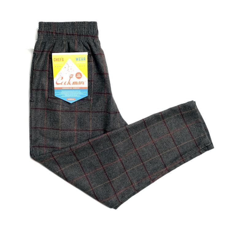COOKMAN (クックマン) Chef Pants 「Wool Mix Check」シェフパンツ ウール ミックス チェック グレー 231-03805
