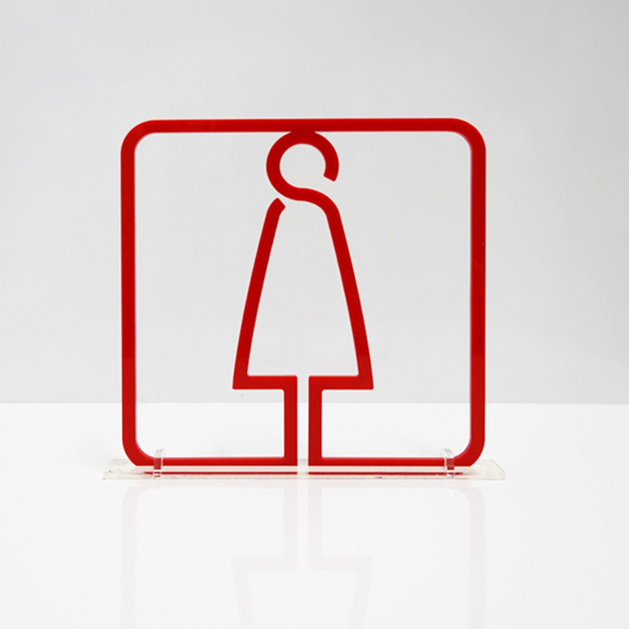 ツケレルン（3Wayピクトサイン）軽量 アクリル 突き出し 看板 （赤,女子 トイレサイン 06）3way-0031 - 3