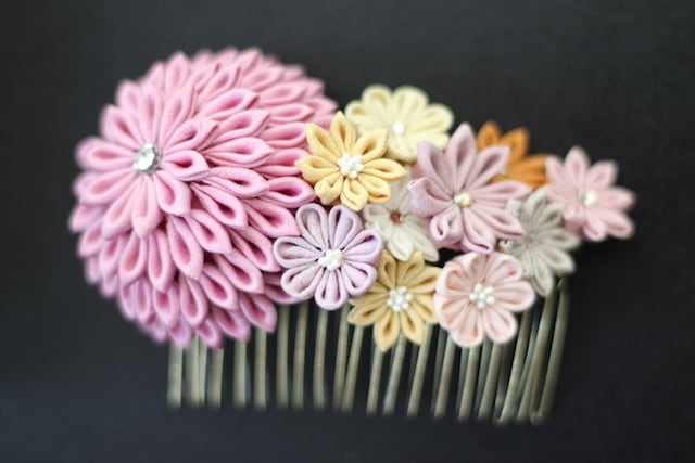 つまみ細工 コーム