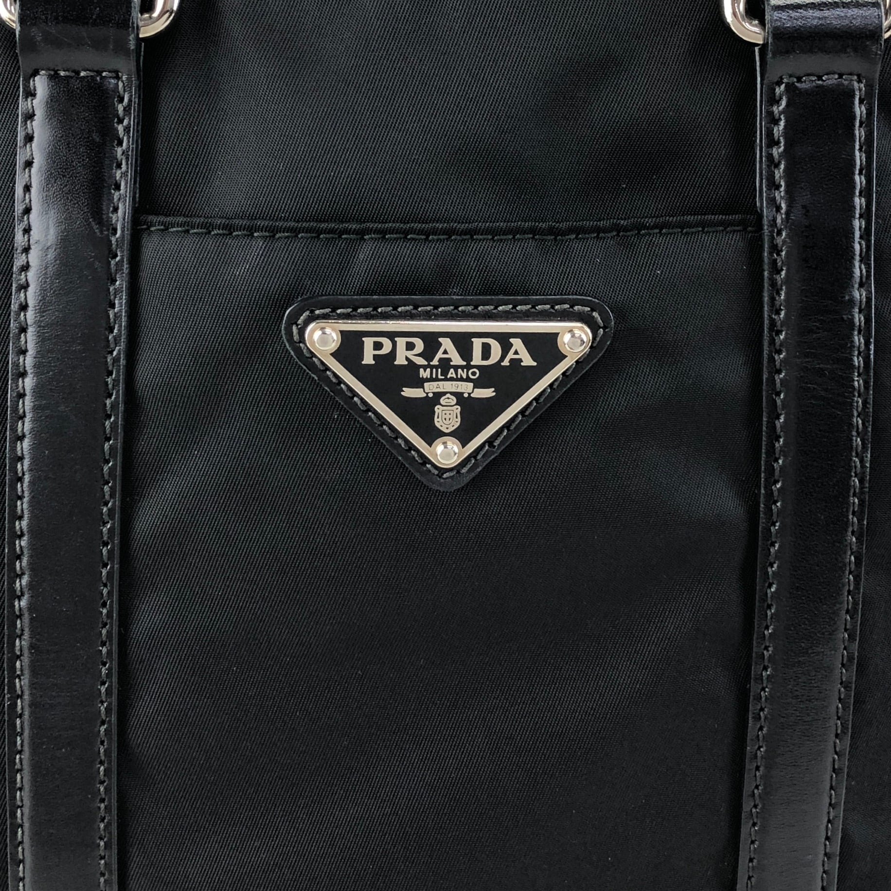 PRADA プラダ バッグ ブラック トライアングルロゴ レザー ナイロン