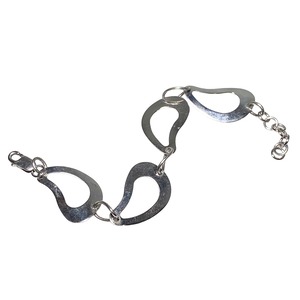 vintage silver open teardrop link bracelet