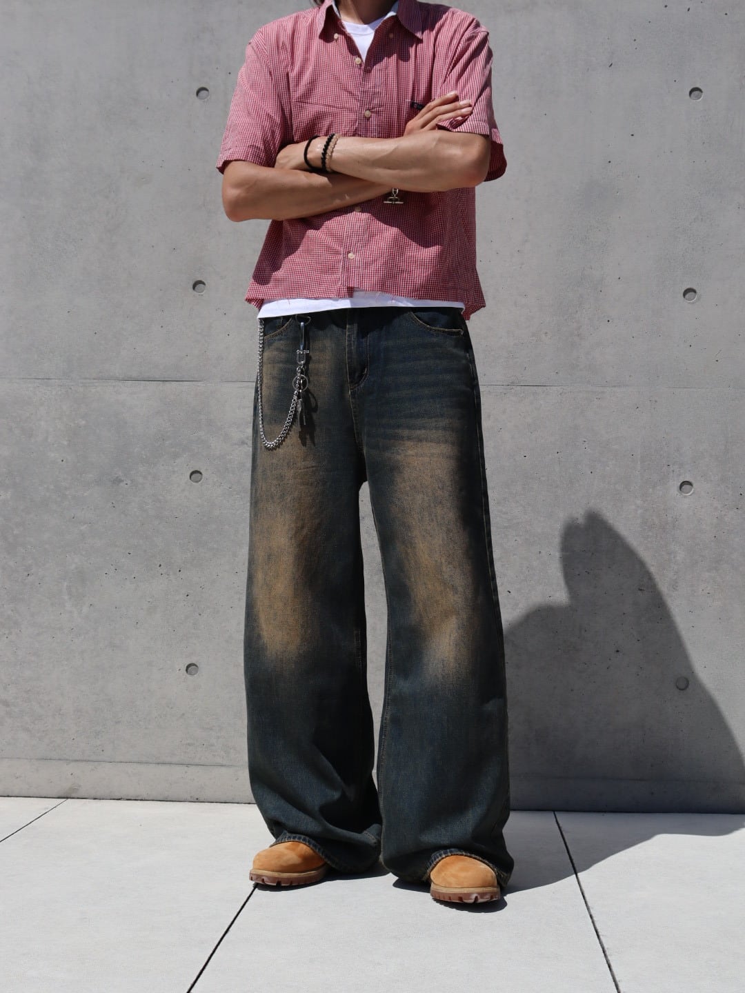 週間ランキング10位】 Vintage Wash WideLeg Jeans | 【ボトムス専門店