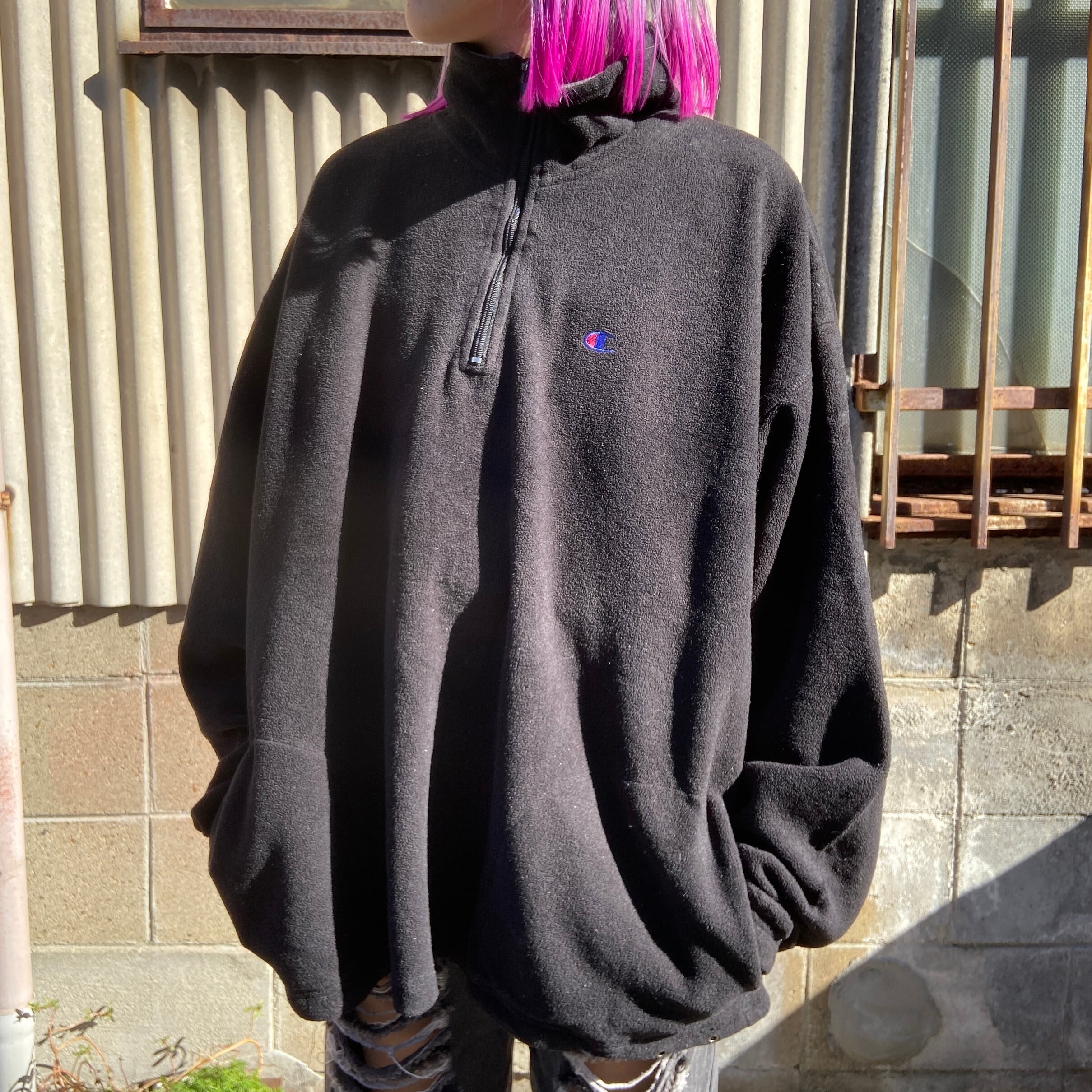 Champion ブラック フリースジャケット M Champion ブラック フリース ジャケット M - メルカリ