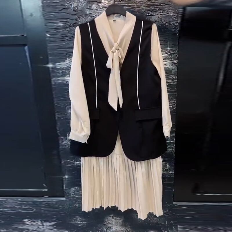 スプリングリボンドレス 大きめサイズ 春物 ミックスインファッション82589091421