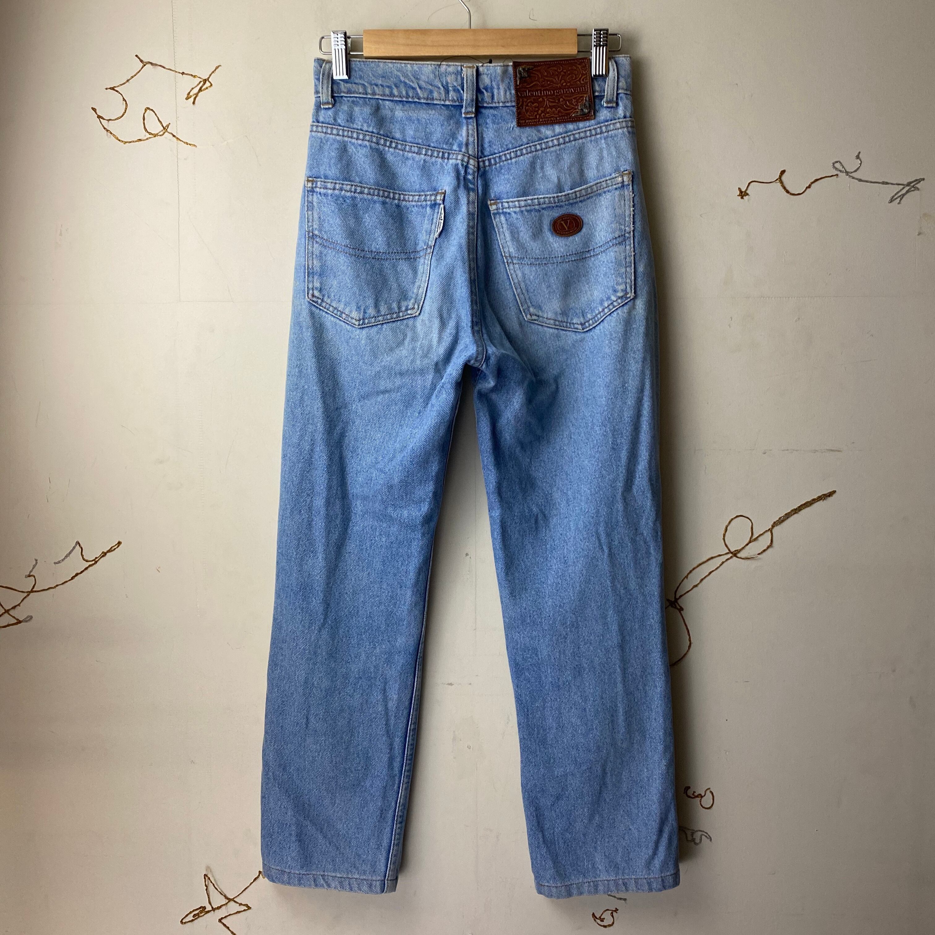 VALENTINO GARAVANI leather patch design denim pants | NOIR ONLINE
