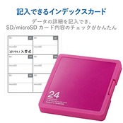 エレコム(ELECOM) メモリカードケース SD ケース プラスチック SD12枚 + microSD12枚収納 ピンク CMC-SDCPP24PN