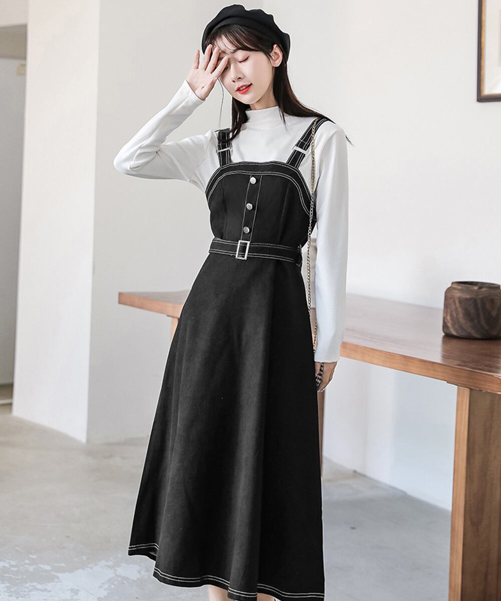 ワンピース ジャンパースカート サロペット ワイドパンツ レディース