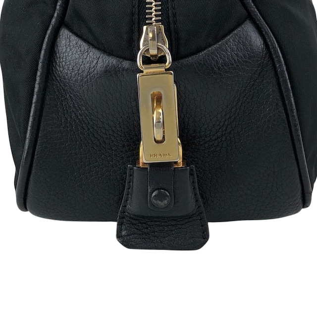 PRADA プラダ ハンドバッグ ブラック トライアングルロゴ ナイロン ミニボストン カデナ vintage ヴィンテージ オールド xamvs7