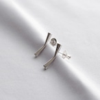 P107 / Baton pierce - S - silver  (pair)