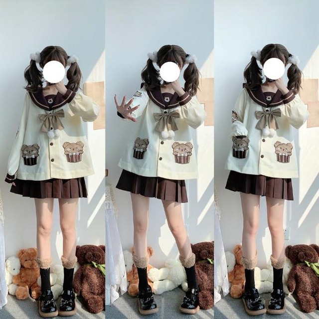 セーラー服 3点セット くま 制服  ロマンティック かわいい 甘め｜天使と悪魔