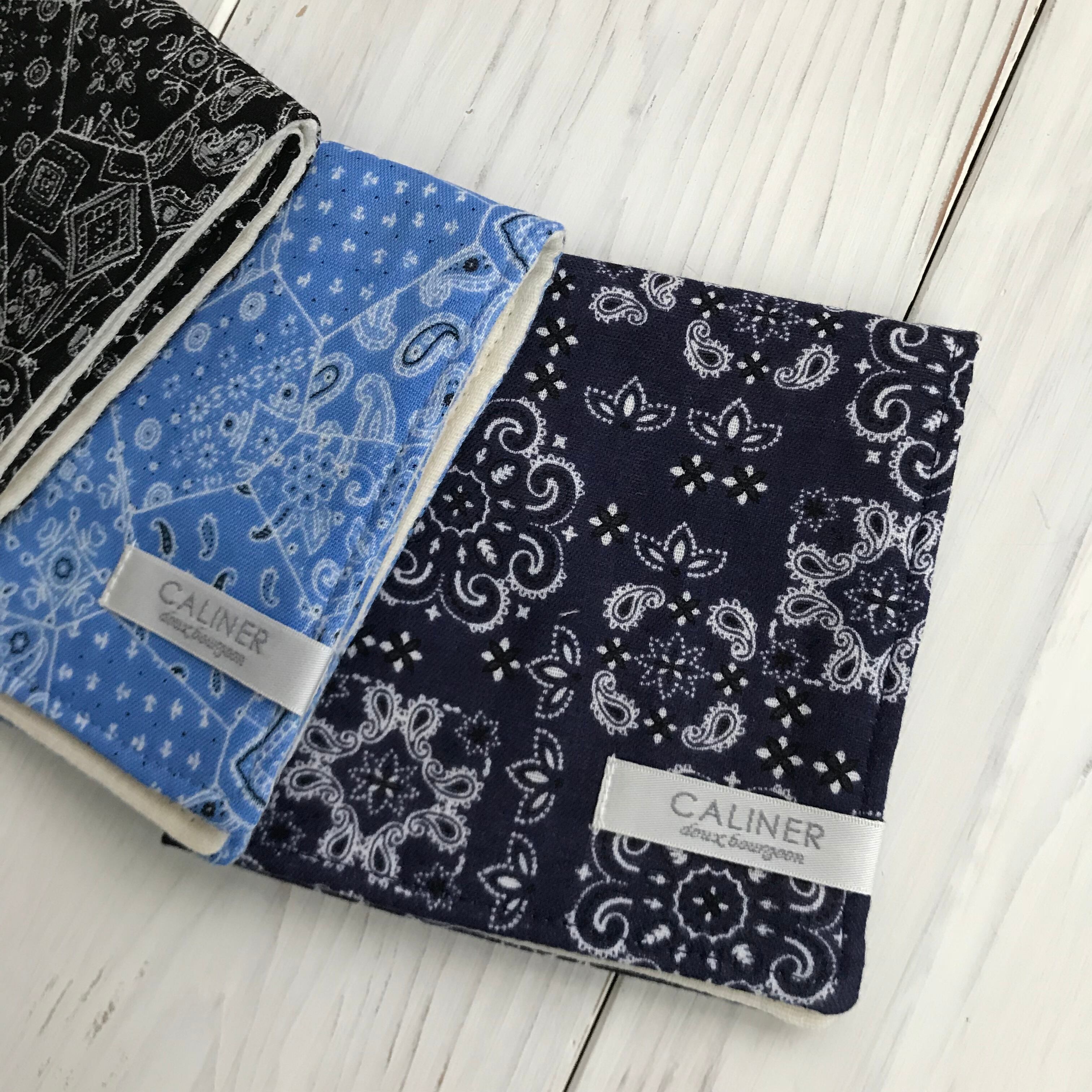 ペイズリー、バンダナ柄＊辛口カジュアルのガーゼハンカチ(M) ユニ