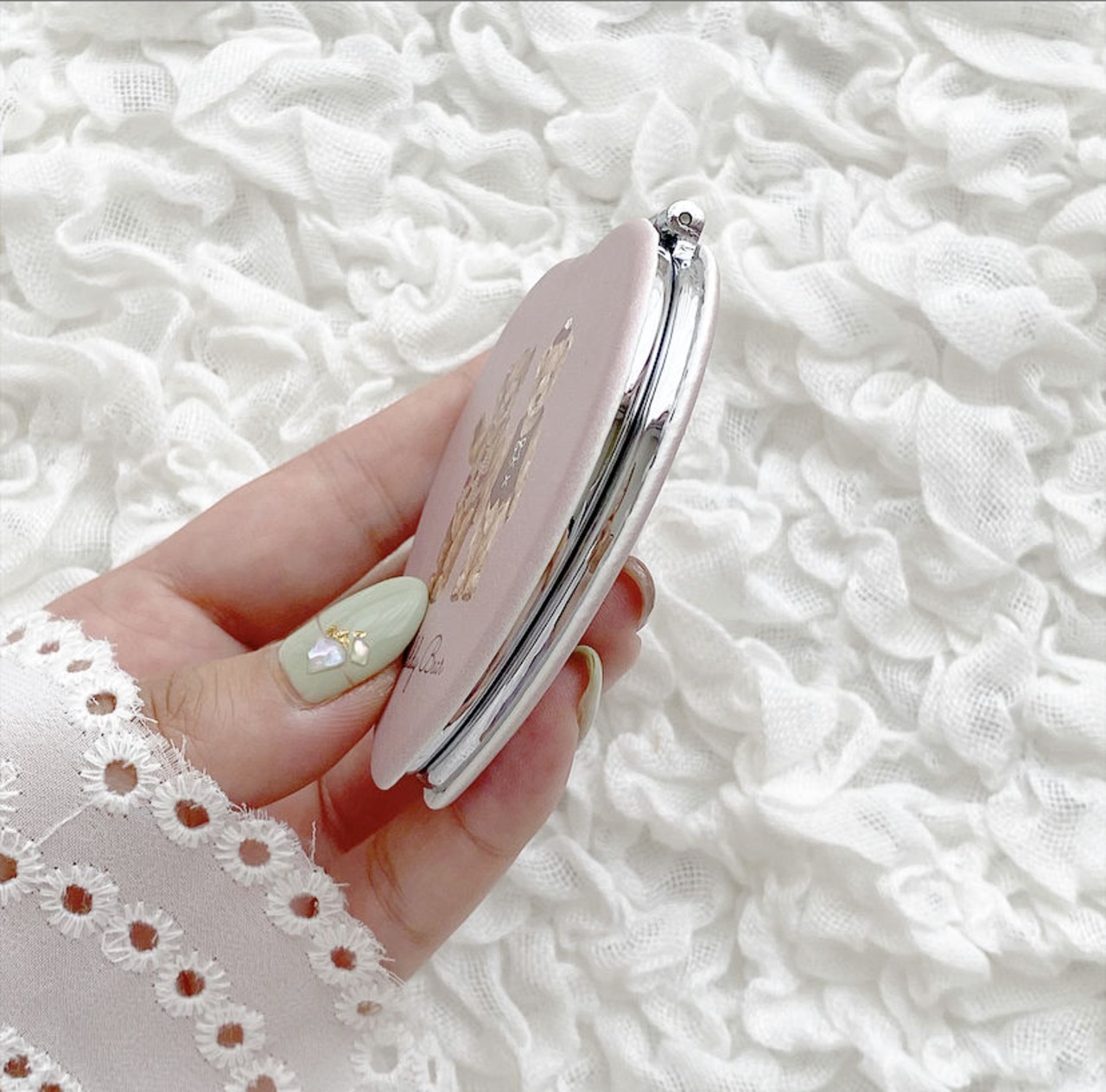 【ネーム入り】ハート型コンパクトミラー