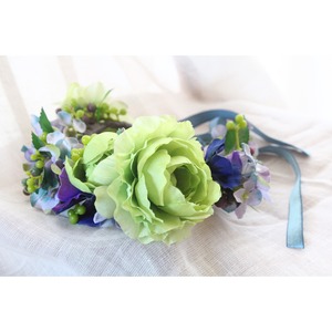 花冠 (baby,kids) -green×blue  /お誕生日、ひな祭り、結婚式などのおめかしに