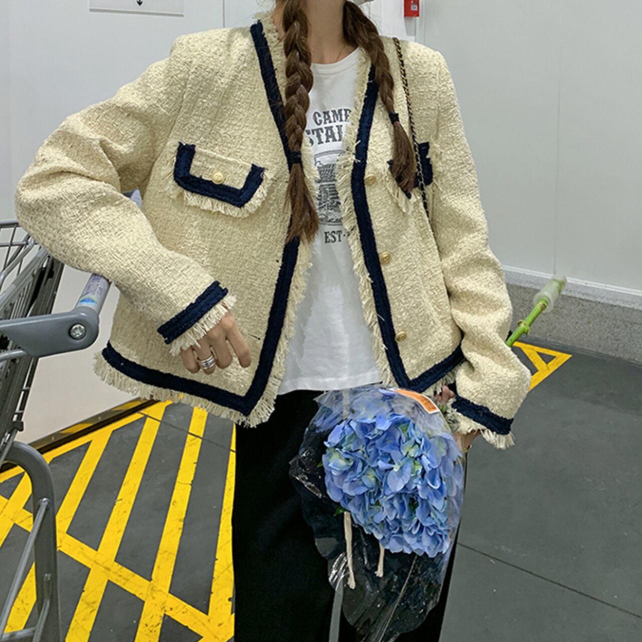 フレンチスタイル パイピングジャケット A4320