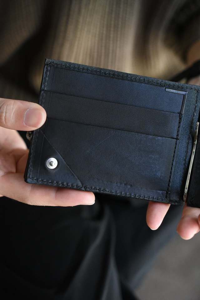 Utah／”NL" calros money clip／vegetable tanned leather wallet
