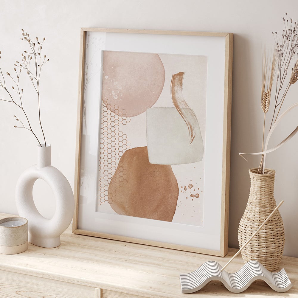 モダンな抽象画ポスター / i0100 / ベージュ調 カフェ インテリア