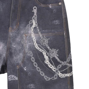 【WE11DONE】BLACK MENS TROMPE L'OEIL DENIM CARPENTER