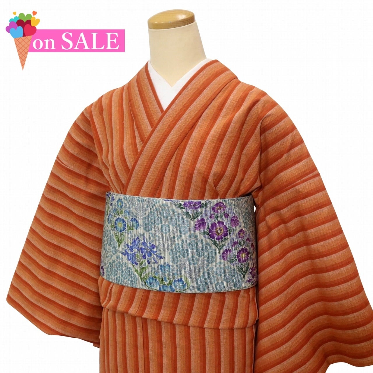 セール商品 30%OFF】片貝木綿 - 仕立て上がり「レンガグラデーションの