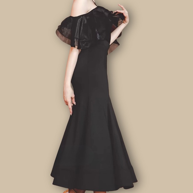 ディープスリット マーメイド エレガント ダンススカート 2col D00592