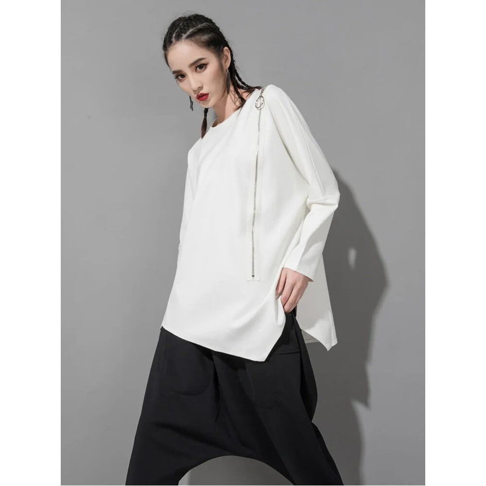 ym❤︎様 Side-Zip Asymmetry Oversize Shirt【E0019】 | EAM JAPAN