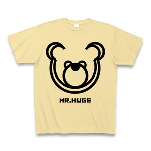 MR.HUGE DOUBLE LINE BEAR（ダブル　ライン　ベア）PRINTED Tシャツ　ナチュラルイエロー×ブラック