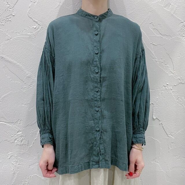BANDED COLLAR SHIRT WITH MINI PINTUCK 2022春夏新作 - rlbhg.brussels