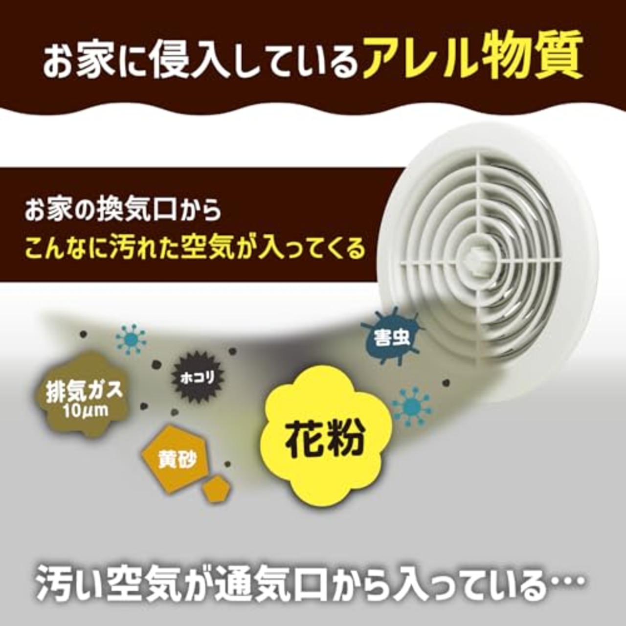 東洋アルミ アレルブロック通気口フィルター 約20cm×20cm 2枚入 室内用 貼るだけ 花粉99%除去 PM2.5 虫対策 お掃除を簡単に フィルたん 換気扇 S5402