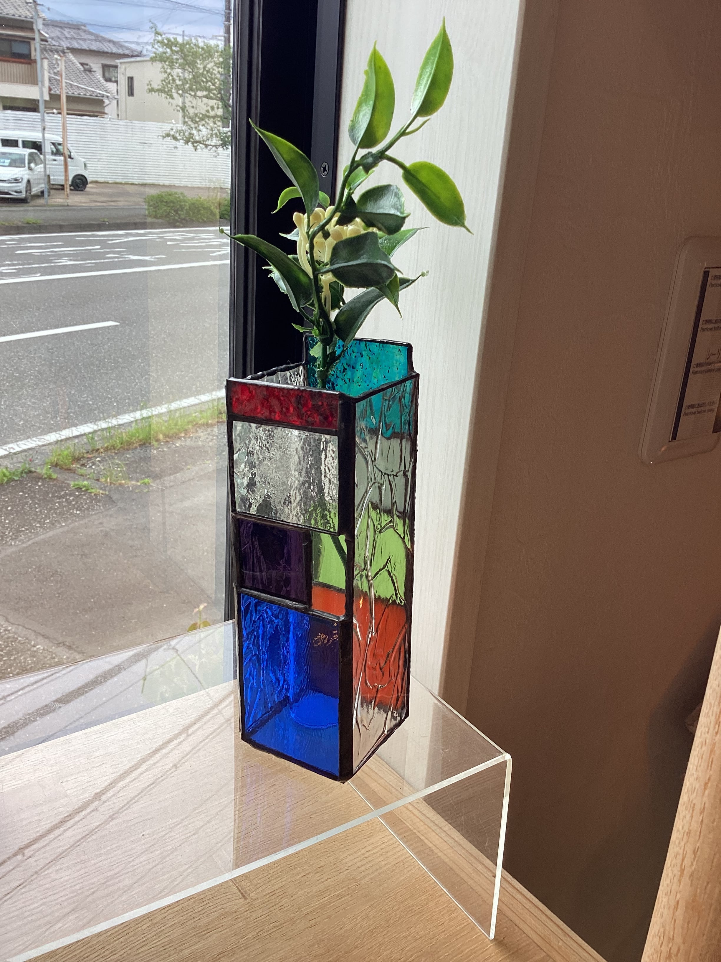 オーダー受付】ステンドグラスミラー「バブルブルー」 KK | ステンド