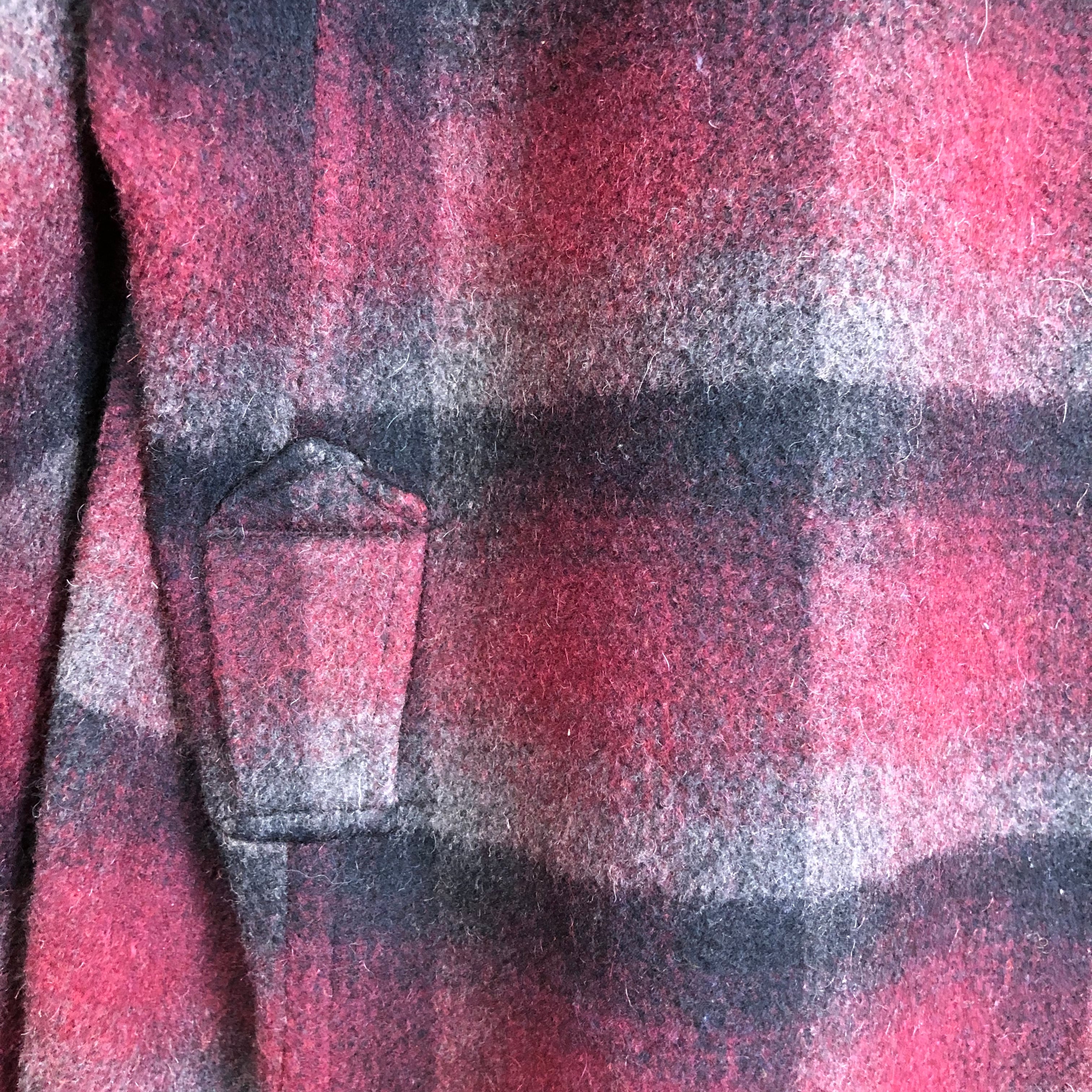 ☆40s~50s オンブレチェック柄 ウール ガウン サイズ メンズ L位 40