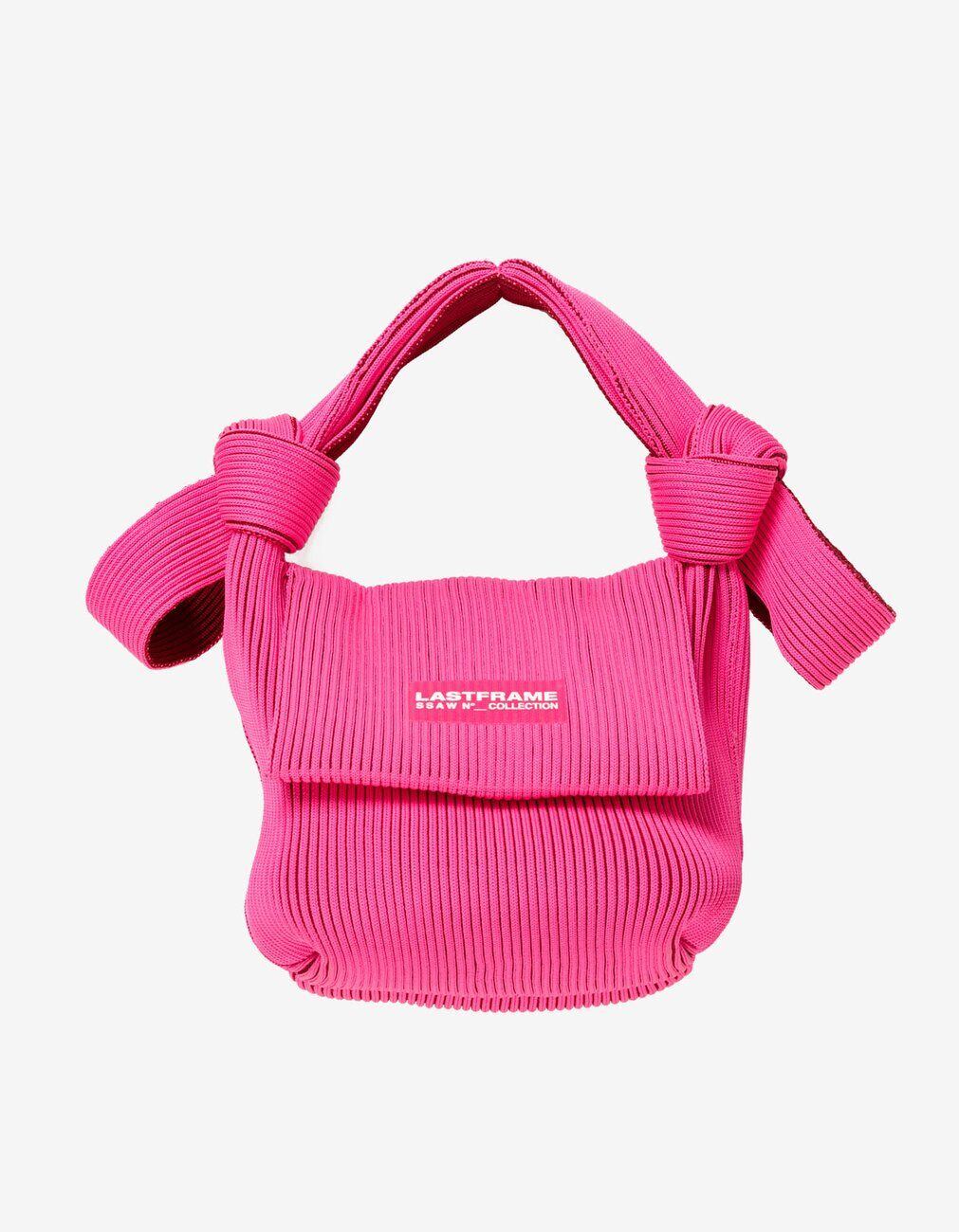 LASTFRAME TWO TONE OBI BAG NEON PINK×BORDEAUX L21210 | IAAAM