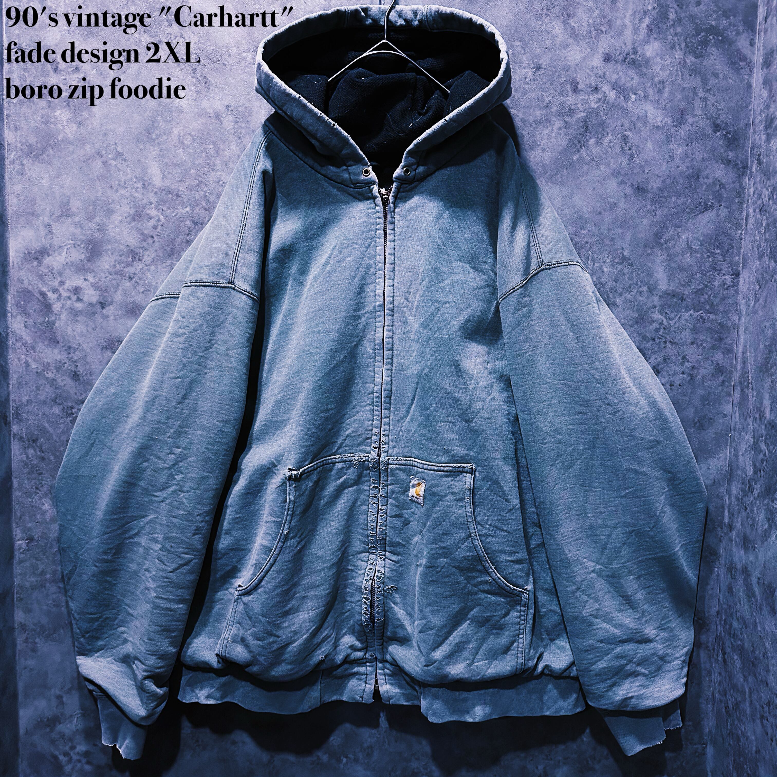 【doppio】90's vintage "Carhartt" fade design 2XL boro zip foodie