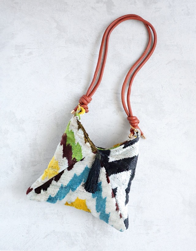 ＊Silk Ikat velvet ふわふかMini アズマBAG ＊MARBLE