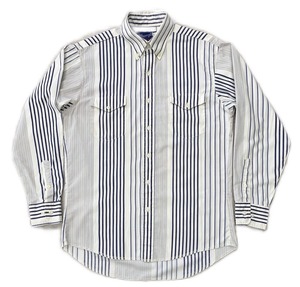 70sWrangler Crazy Pattern Stripe BD Shirt/L