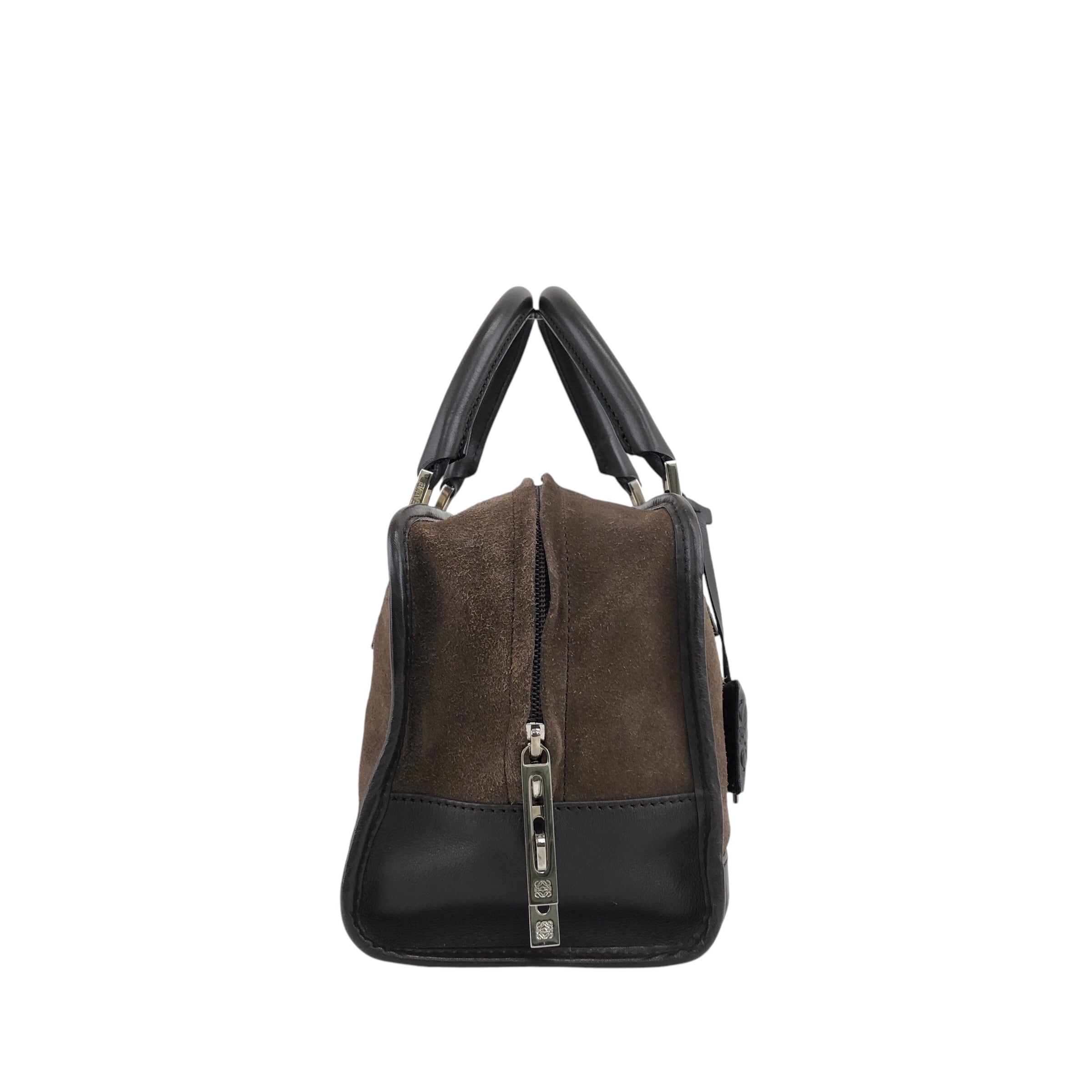 LOEWE ロエベ アマソナ28 ハンドバッグ ブラウン アナグラム スエード