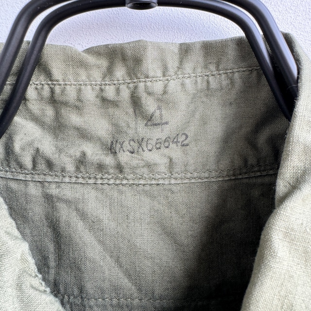USN コットンポプリンシャツ 40s ステンシル ミリタリー ヴィンテージ古着 M 画像3