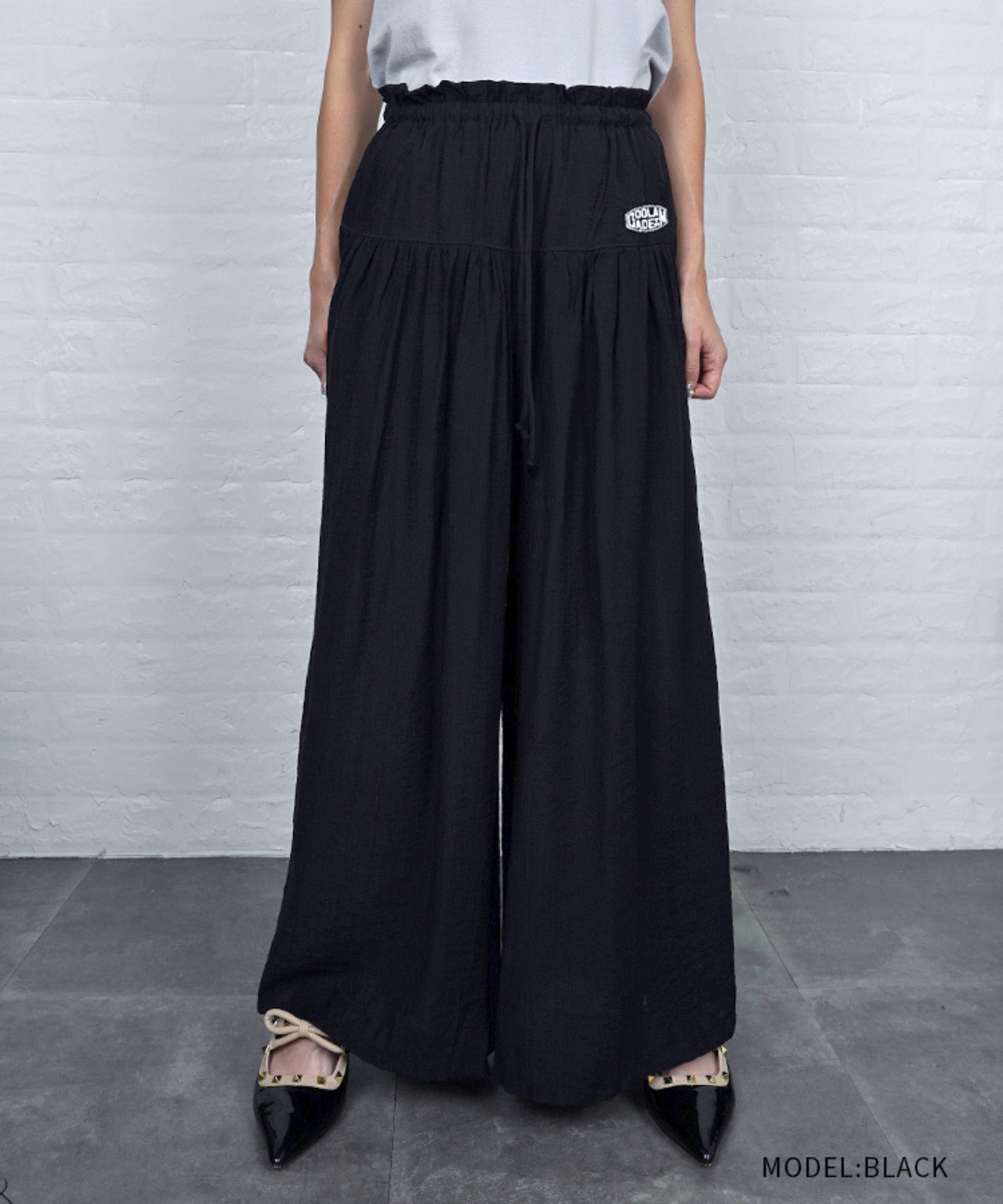 【直営限定ITEM】エアリースイッチングワイドパンツ (BLACK)　CQ-49006H