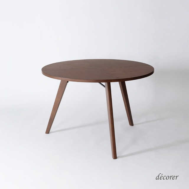 Oak round table No.05 / オークラウンドテーブル  【直径110cm :2色】 オーク 北欧 スタイル  円卓 丸 まる 円形 ダイニングテーブル おしゃれ ジャパンディ 人気 オフィス モダン 天然木 木製 スチール ブラウン 茶【送料込み】