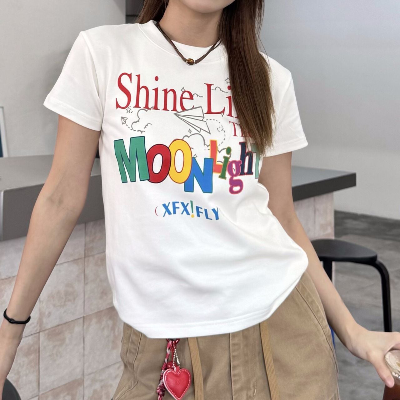 カラフルロゴグラフィックプリントTシャツ 1col R02341