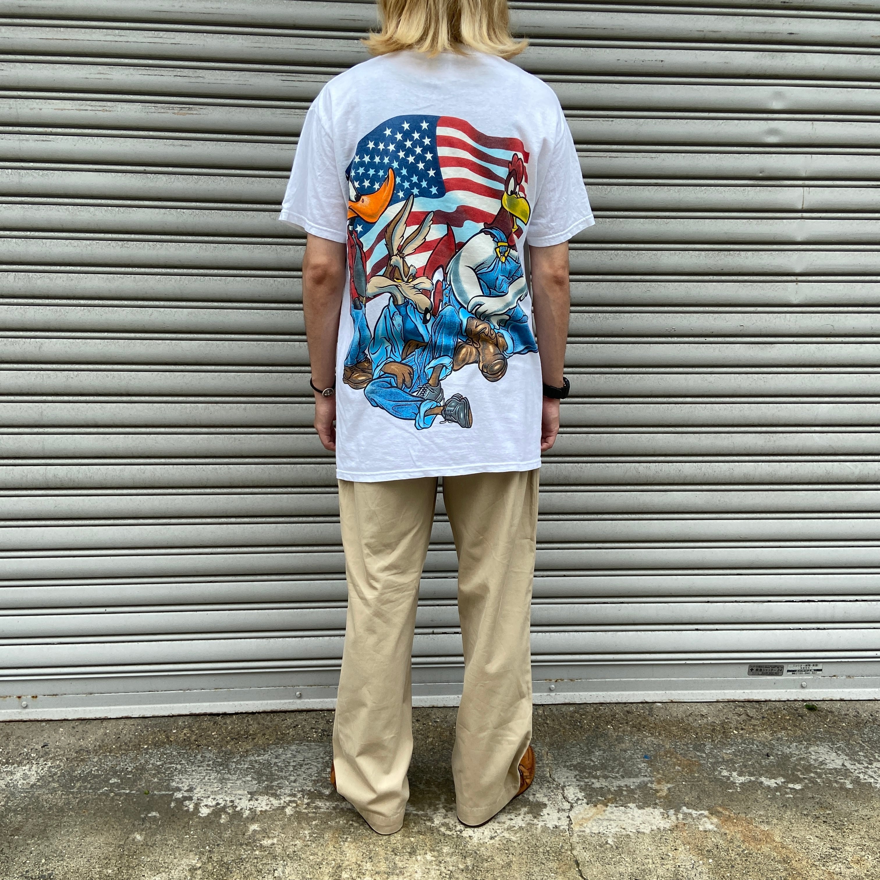 90s ルーニーテューンズ バックスバニー USAフラッグキャラT 90s ルーニーテューンズ バックスバニー USAフラッグキャラT