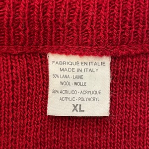 【EU古着】イタリア製 ニット セーター Vネック ウール アクリル X-Large ヨーロッパ古着