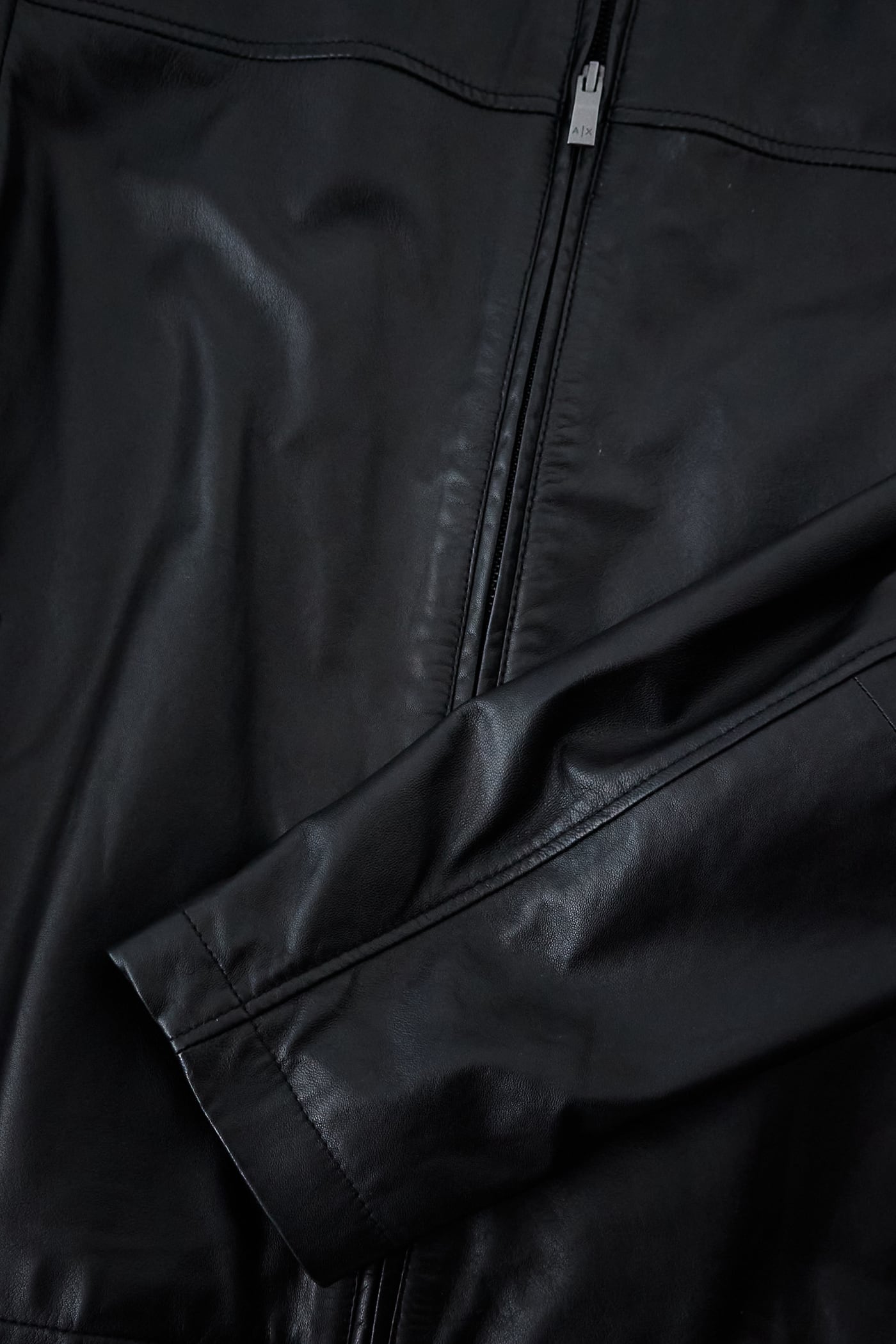 ARMANI EXCHANGE BLACK SHEEP LEATHER RACER JACKET | Reben｜デザイン