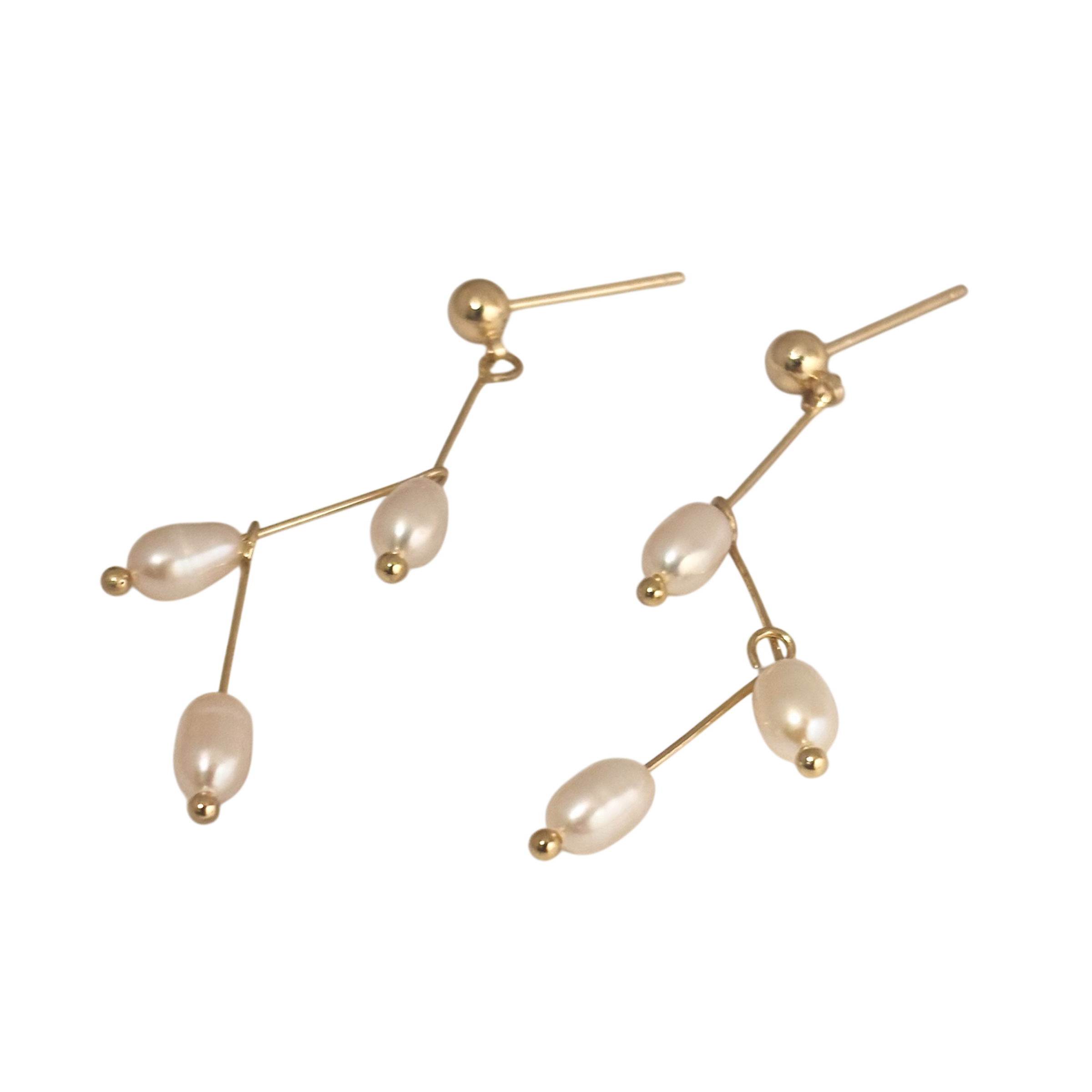 ブランチ淡水パールピアス/14kgf