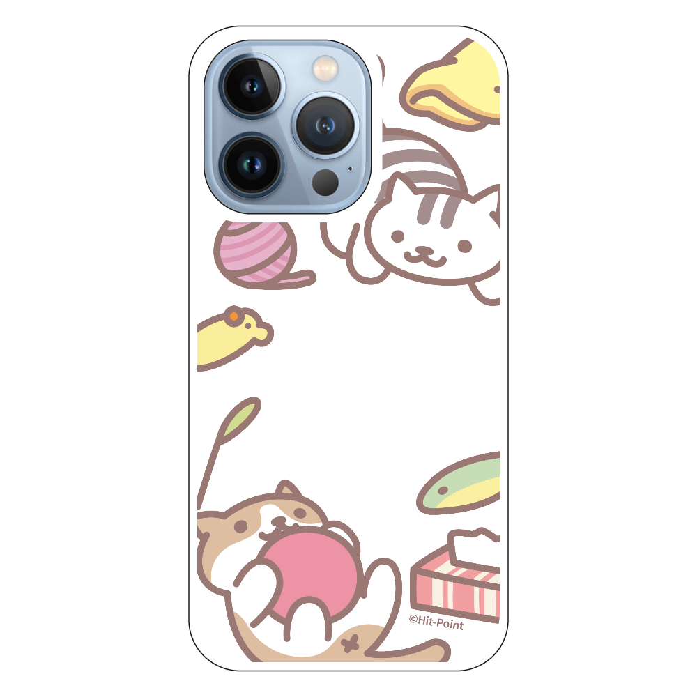 【iPhone 13 Pro】【ねこあつめ(ボールあそび)】スマホケース クリアタイプ