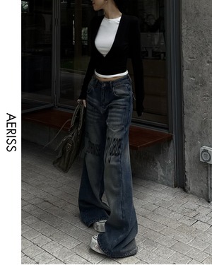 Vカットレイヤードニット A0746