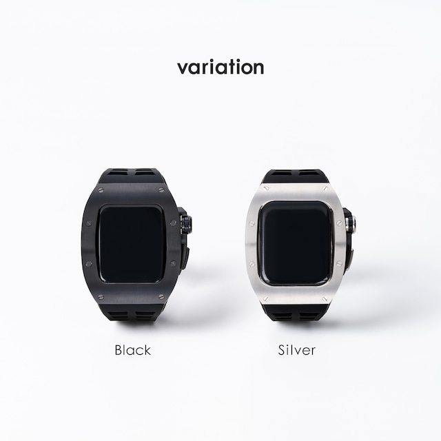 Luxury Apple Watch Case & Belt BR-AWC45SV ラグジュアリー アップル ウォッチ ケース＆ベルト シルバー  メンズ  (バンド・カバーセット 44mm/45mm対応) カスタムパーツ 高級ケース