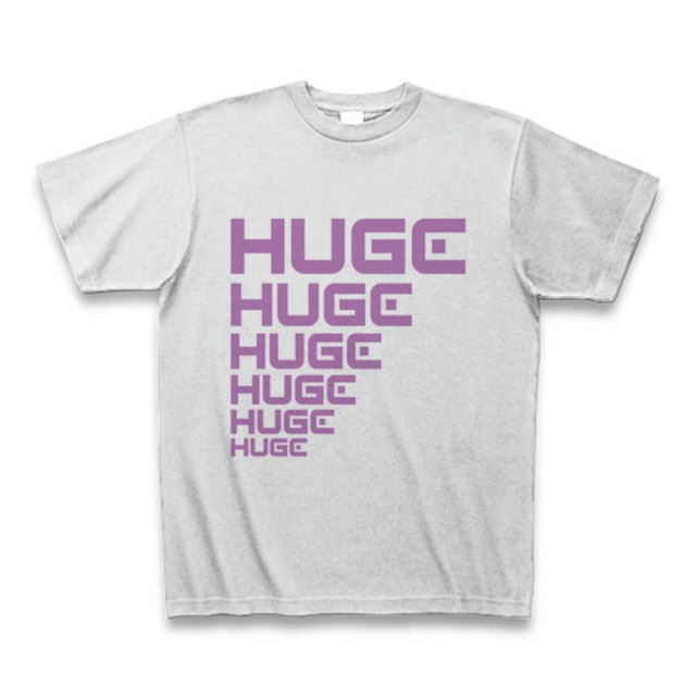 MR.HUGE LINE HUGE ROGO（ライン HUGE ロゴ）PRINTED Tシャツ　アッシュグレー×ラベンダー