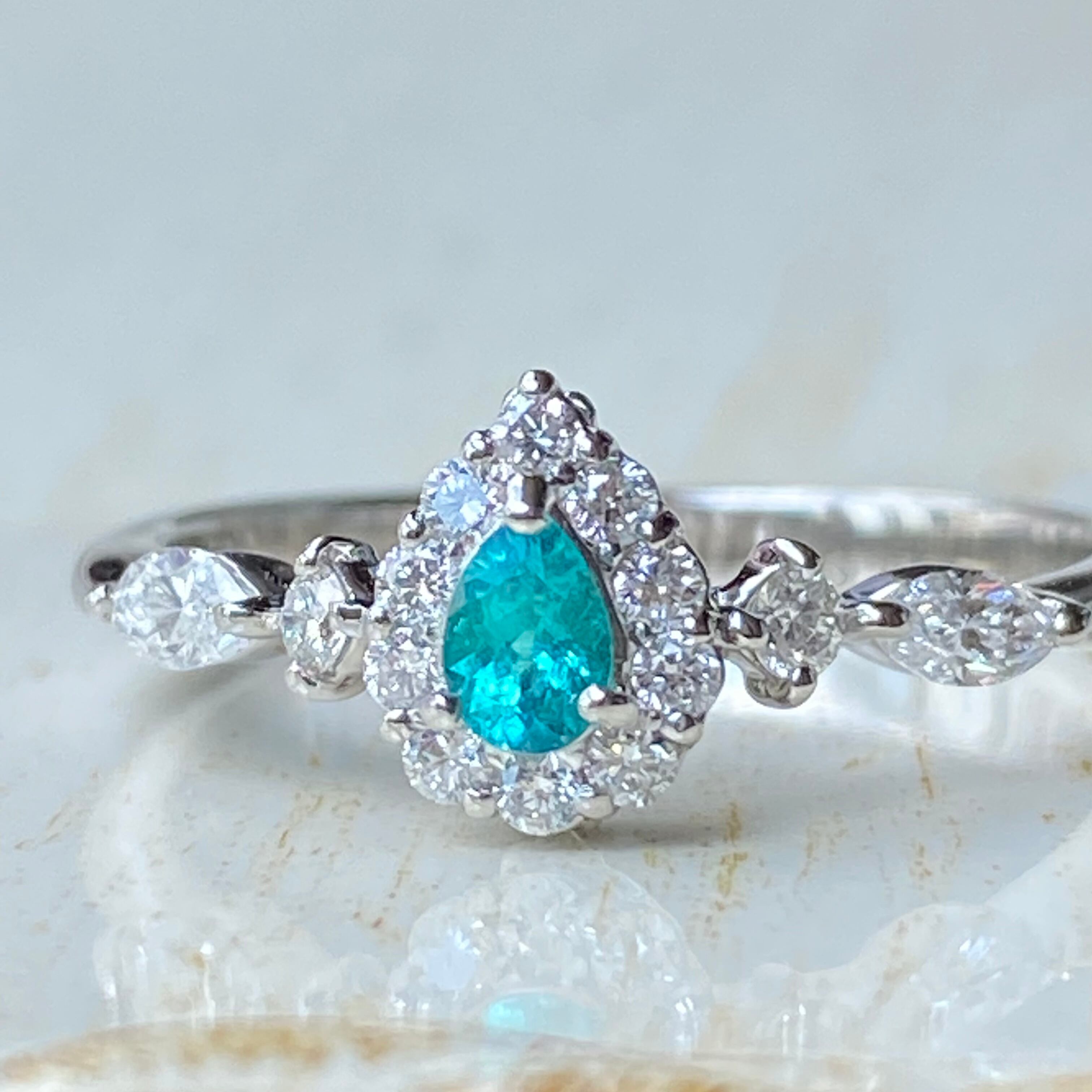 ながら 天然パライバトルマリンエンゲージリング鑑定書付きの通販 By Mgf ラクマ サイズは