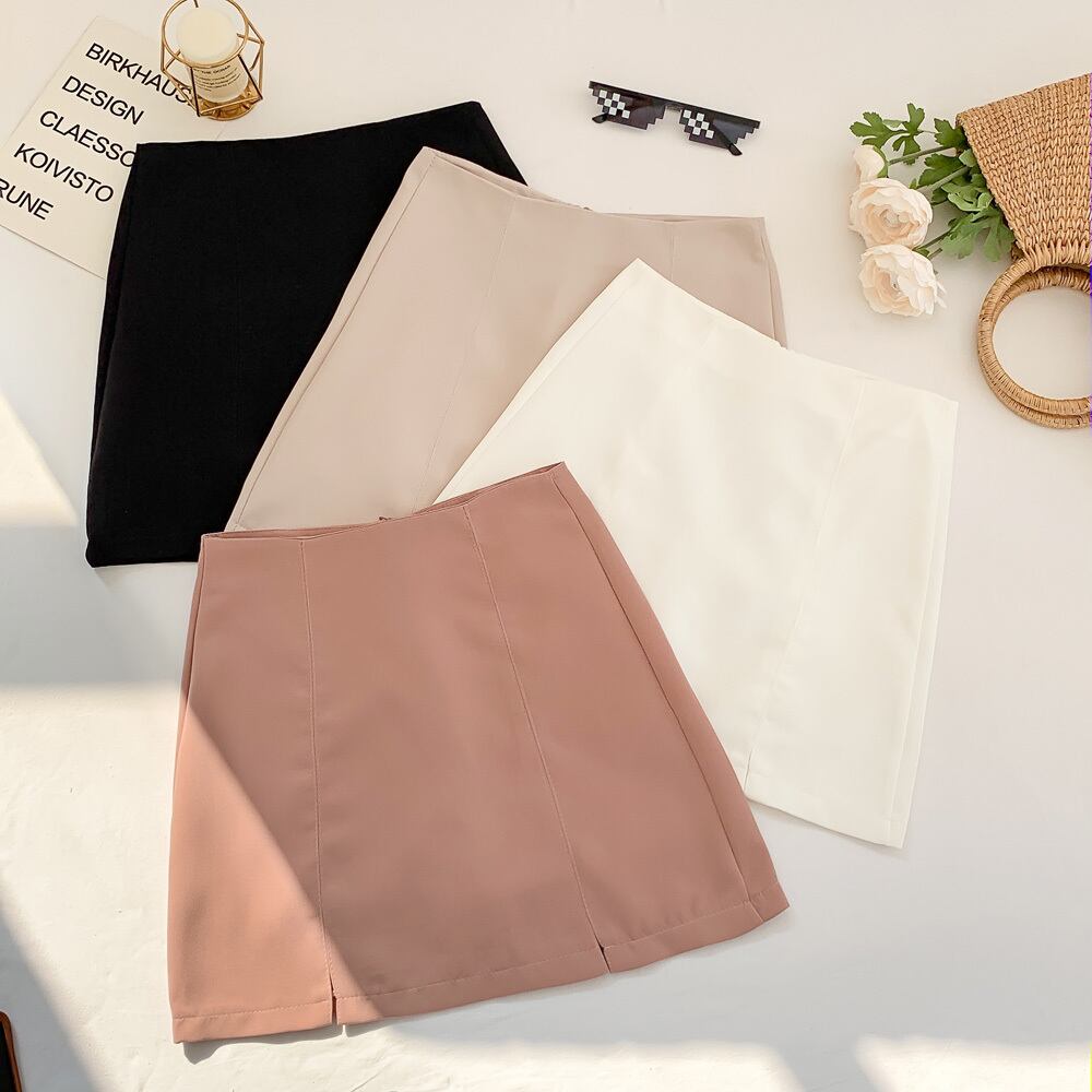 黒のハーフレングスのスカートの女性の2020年の春の新しいスタイルの気質ハイウエストの薄いヒップスカートの学生のAラインスカート 1号婦人36771173216