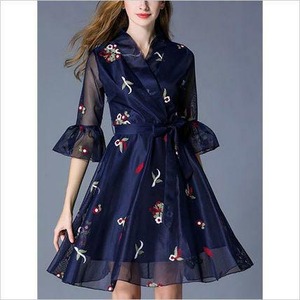 ★送料無料★11号（L)★ネットチュールに刺繍が美しいワンピース(OPN3349)